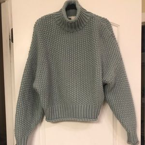 Blue cowlneck sweater